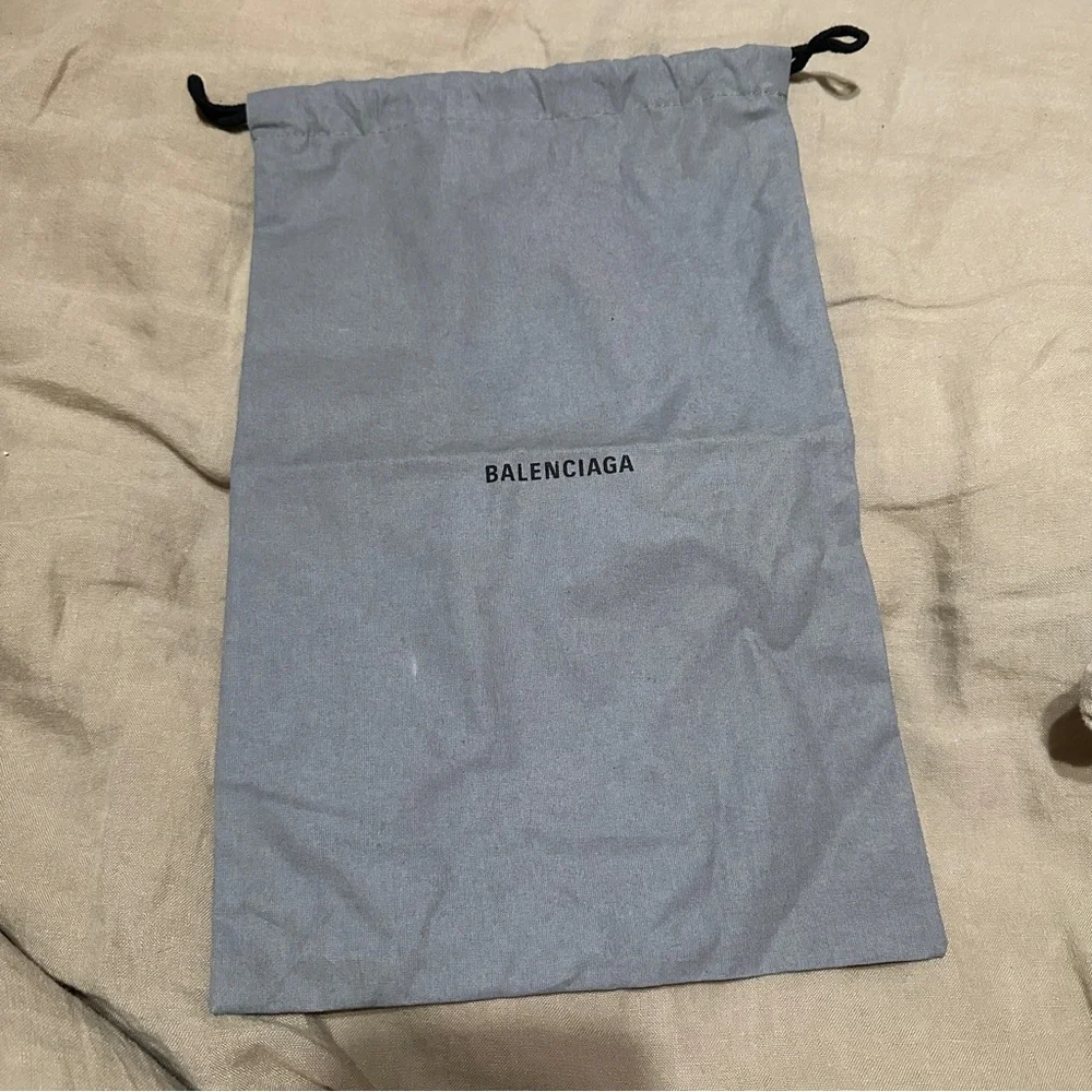 Balenciaga Gray Fabric Bag with Drawstring Closure